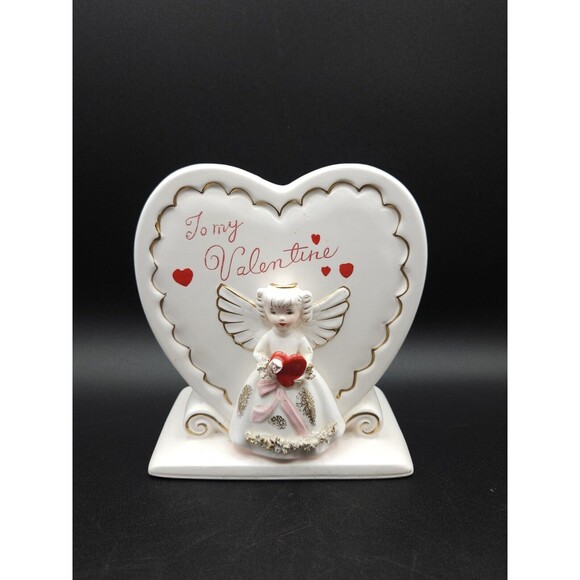 Vintage 1950s Napco Angel Heart Planter To My Valentine Rare Japan